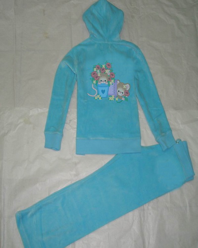 Hoodie velour light blue - Click Image to Close